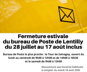 fermeture poste été 2026
